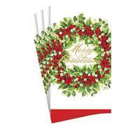 Caspari Servilletas de papel para invitados con corona de acebo y bayas, 15 por paquete