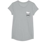 Casper The Friendly Ghost Daydreaming On Your Pocket Camiseta, Niñas, Gris Jaspeado, XS