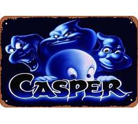 Casper The Friendly Ghost Iron On Transfer #2 - Póster retro de metal vintage de 30,5 x 20,3 cm, decoración de pared para bar, club de música, cueva