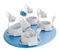 Casquillo 4x E27 Interruptor Cable 5m - Lámparas de Techo Cable Largo 60W 250V - Portalámparas