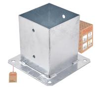 Casquillo atornillable para postes de madera cuadrados, galvanizado en caliente, 120 x 120 mm, casquillo de suelo, soporte para vallas, placa de suelo, fijación
