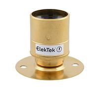 Casquillo ES E27 ElekTek de rosca Edison fijo y con faldón sencillo, ideal para el montaje en superficie de bombillas de filamento vintage Latón