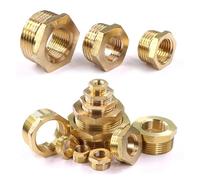 Casquillo hexagonal reductor de latón, Varón de cobre amarillo las instalaciones tuberías al aceite reductor femenino del agua combustible buje hexágono 1/8-2