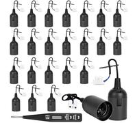 Casquillos E27 24 Piezas Adaptador de Bombillas E27 Soporte de Lámpara Convertidor Portalamparas con Probador de Voltaje, Bases de Lámpara con Cable y Terminal