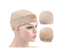 Casquillos Peluca Pieza de gorro peluca ajustable terciopelo con banda sujeción for más antideslizante para cabello(Beige)