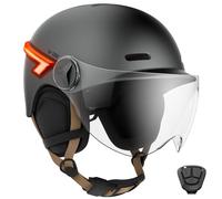 CASR Glow Casco Patinete Eléctrico Adulto Hombre Mujer con Luz LED Casco Bicicleta Adulto con Visera - Intermitentes, Mando Distancia, USB-C, Orejeras Desmontables