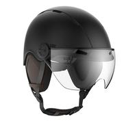 CASR Style - Casco de Estilo Urbano para Bicicleta y Patinete eléctrico - Visera Transparente y Almohadillas extraíbles - Comodidad óptima para Hombre y Mujer - Color Negro Metálico - Talla M