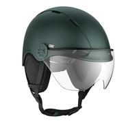 CASR Style - Casco de Estilo Urbano para Bicicleta y Patinete eléctrico - Visera Transparente y Almohadillas extraíbles - Comodidad óptima para Hombre y Mujer - Color Caqui - Talla M