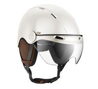 CASR Style - Casco de Estilo Urbano para Bicicleta y Patinete eléctrico - Visera Transparente y Almohadillas extraíbles - Comodidad óptima para Hombre y Mujer - Color Marfil - Talla L