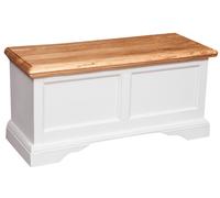Cassapanca Baule Forziere Madera Maciza 100x38x48 Blanco Country