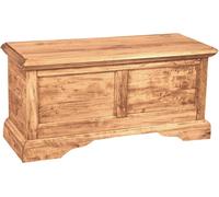Cassapanca Forziere Madera Maciza Tiglio Country Natural Baúl Sala 100x38x48