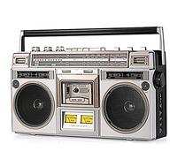 Cassette Boombox,Bluetooth,Radio Cassette Vintage Años 80 Portátil Multibanda Am/FM/SW,Retro Boombox Reproductor Grabador a Cinta, USB y Tarjeta SD, Conexión Auriculares,Gold