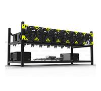 Cassette de cassette superpuesto de cassette de 8 GPU Cassette de minería de aluminio profesional Marco abierto para Ethereum (ETH) / ETC / ZCash Diseño de convección de aire excepcional que mejora el rendimiento y la vida útil de la GPU（NO FANS）