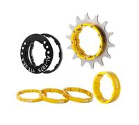 Cassette para Bicicleta Cassettes y piñones Kit Conversión Una Sola Velocidad Aleación Aluminio + Acero Inoxidable, Negro, Rojo, Dorado Y Plateado, Piñón Cassette Único 12, 13 Y 14 Dientes(14T Gold)