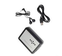 Cassette portátil a convertidor MP3 con captura USB, división automática/manual, reproducción, batería o USB para digitalización de cintas, color blanco