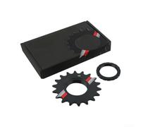 Cassette Single Speed Ligero 16g Aleación Aluminio Negro | Aleación 7075, mecanizado CNC, para superficie lisa, 14T, incluye anillo bloqueo(18T)