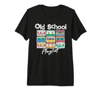 Cassette Tape Music 80s Old School Playlist Vintage Eighties Camiseta Premium