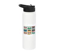 Cassette Tape Music 80s Old School Playlist Vintage Eighties Stainless Steel Insulated Water Bottle