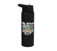 Cassette Tape Music 80s Old School Playlist Vintage Eighties Stainless Steel Insulated Water Bottle