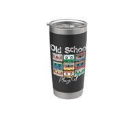 Cassette Tape Music 80s Old School Playlist Vintage Eighties Vaso térmico de acero inoxidable de doble pared