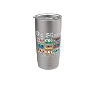 Cassette Tape Music 80s Old School Playlist Vintage Eighties Vaso térmico de acero inoxidable de doble pared
