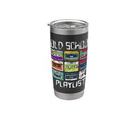 Cassette Tape Music Retro 80s Playlist Vaso térmico de acero inoxidable de doble pared