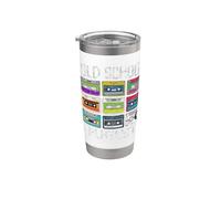 Cassette Tape Music Retro 80s Playlist Vaso térmico de acero inoxidable de doble pared