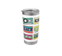 Cassette Tapes Retro 80s - 90s theme Party Vaso térmico de acero inoxidable de doble pared