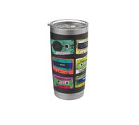 Cassette Tapes Retro 80s - 90s theme Party Vaso térmico de acero inoxidable de doble pared