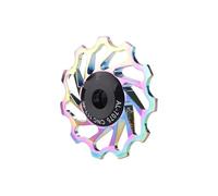Cassettes y piñones Rueda de Cambio Trasera MTB CNC con polea, rodamiento cerámico 11T 13T, Ligera, para Bicicleta de Carretera Cubierta Bloqueo piñón Libre(11T Colorful)