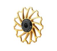 Cassettes y piñones Rueda de Cambio Trasera MTB CNC con polea, rodamiento cerámico 11T 13T, Ligera, para Bicicleta de Carretera Cubierta Bloqueo piñón Libre(13T Gold)
