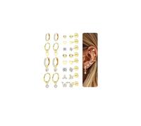 CASSIECA 15Pares Pendientes Oro Mujer, Piercing Oreja Acero Quirurgico Pendientes Dorados Mujer Pendiente Oro Antialergicos Piercing Helix Tragus Cartílago para Múltiples Piercings Hipoalergenicos