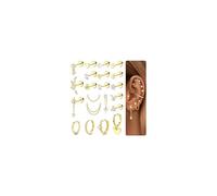 CASSIECA 21Pcs Pendientes Mujer Piercing Oreja Acero Quirurgico Pendientes Dorados Pendiente Aro Oro Piercing Helix Tragus Cartílago Múltiples Piercings Hipoalergenicos para Mujer Hombre