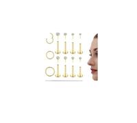 CASSIECA Labret Acero Quirurgico, Piercing Nariz y Oreja para Mujer Hombre Tragus Helix Labio con Circonita Cúbica Cartílago Monroe Joyería 20G/18G/16G