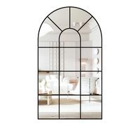 CASSILANDO Espejo arqueado 80 x 50 cm, decorativo para baño, dormitorio y salón, negro