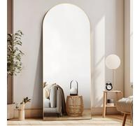 CASSILANDO Espejo de Cuerpo Entero, 165 x 60 cm, Curvado, Soporte para Suelo, Colgante o Apoyado en Pared, de Pie, Grande para Dormitorio (Dorado)