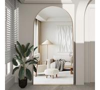 CASSILANDO Espejo de cuerpo entero, 180 x 80 cm, suelo, independiente con soporte, dormitorio, salón, armario, dorado