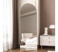 CASSILANDO Espejo de cuerpo entero de arco, 162 x 53 cm, marco de aleación de aluminio, soporte incluido, gran espejo de pared para dormitorio y vestidor (dorado)