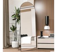 CASSILANDO Espejo de Cuerpo Entero de Arco de 162 x 53 cm, Marco de aleación de Aluminio, Espejo de Cuerpo Completo con Soporte, Grande para Dormitorio, vestidor (Negro)