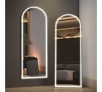 CASSILANDO Espejo LED de cuerpo completo con luz, iluminado, para vestidor, vanidad, dormitorio, atenuación y 3 modos