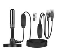 casstaly Antena de TV Digital HD Antena de TV HD amplificada de alta ganancia de 37 DB Cable de antena TNT digital HD interior y exterior multiuso,A