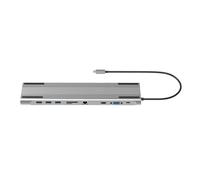 casstaly estaciones de acoplamiento Hub USB 3.0 10 en 1 para puerto RJ45 vídeo VGA 4K tipo C compatible con la estación de expansión del lector SD fácil de usar