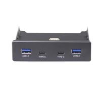 casstaly Hub USB C Hub de 8,9 cm, panel frontal, 2 puertos USB 3.0 + 2 puertos USB 3.1 tipo C de 20