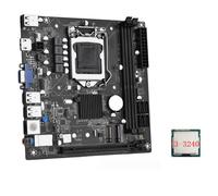 casstaly ITX H61 Placa Base de Escritorio + Procesador I3-3240 LGA 1155 Soporta hasta 16 GB DDR3 1600 MHz RAM Ranuras 100M Tarjeta de Red PCB