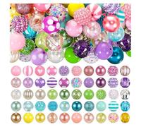casstaly - Lote de 100 cuentas de 20 mm para bolígrafos, perlas de diamantes de imitación, perlas de burbujas para bolígrafos, llaveros, bricolaje, fabricación de