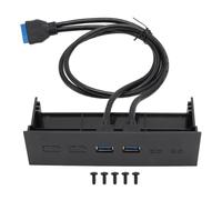 casstaly Panel frontal de 5.25 pulgadas, concentrador USB de doble puerto, unidad óptica USB 3.0 de 5 Gbps, panel frontal, placa de expansión para caja de computadora