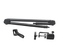 casstaly Soporte de micrófono ajustable con suspensión pesada para tijera, soporte para micrófono, color negro, 1 juego