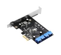 casstaly - Tarjeta de expansión PCI Express USB 3.0 19 pines PCIE 1X a 2 puertos USB 3 19 pines adaptador interno USB3 20 pines Hub header