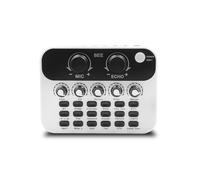 casstaly Tarjeta de sonido en V8 Mini interfaz de audio mezclador de podcast adecuado para PC, computadora, teléfono, efectos de grabación de transmisión, fácil de usar, mano de obra fina