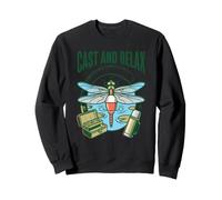 Cast and Relax Pesca Relajación Mosca Cita Libélula Bobber Sudadera